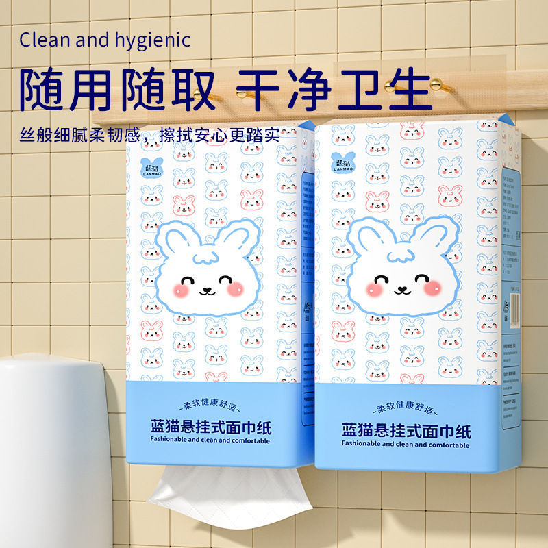 2 Packs of Hanging Toilet Paper Household Hand Towels Wettable Napkins Toilet Paper Wall Hanging Paper