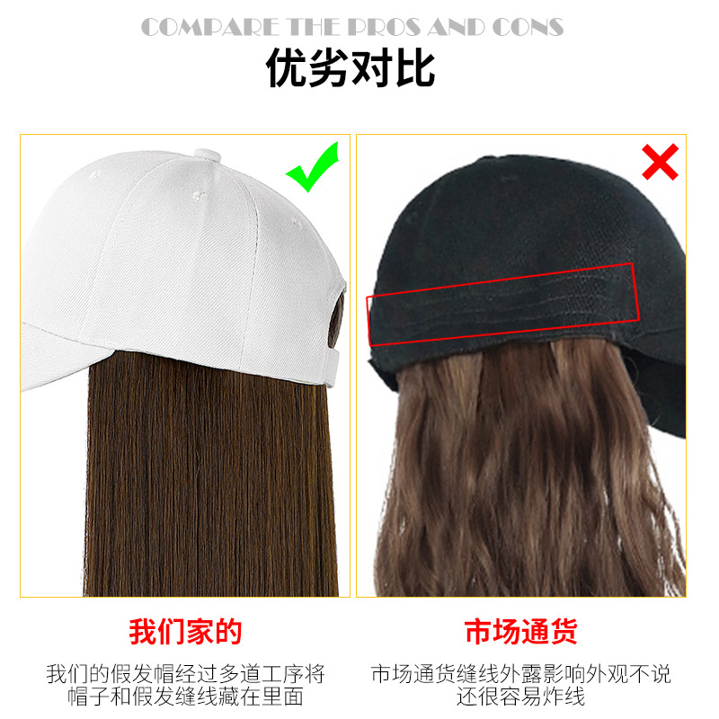 One-piece wig cap short straight Hair female hat wig clavicle Hair bobo head European and American Hair Wigs manufacturer in stock
