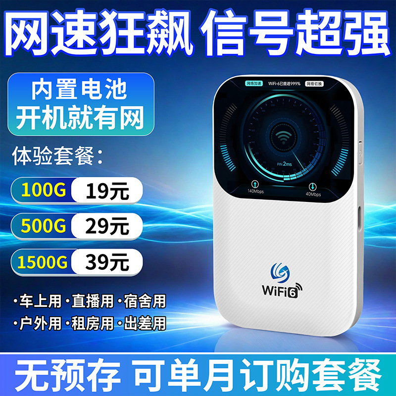 2025 New Portable Wifi Wireless Network Wif6 Outdoor Dormitory Rental Card-Free Portable Router