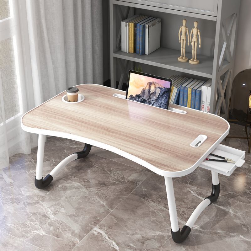 Laptop Desk for Bed, Foldable with Built-In Drawer and Card Slot, Suitable for Students' Dormitories, Lazy Desk, Portable Office Desk
