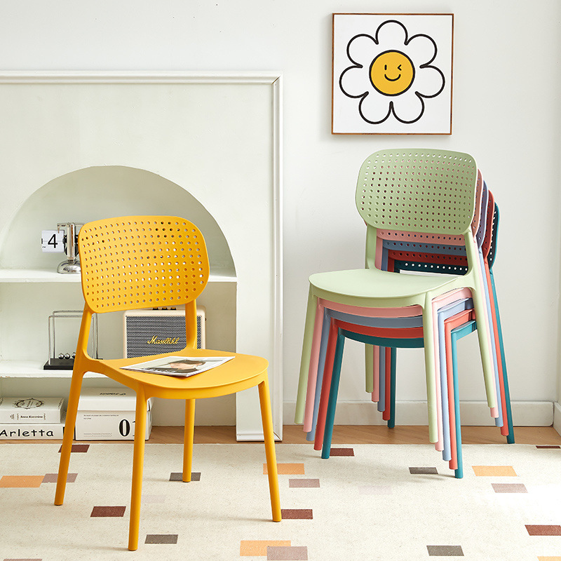 Пластиковый обеденный стул, домашний стул с пустыми спинками, современный простой стул для переговоров