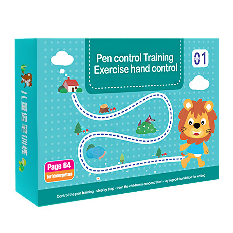 Pen Control Training Book for Kindergarten, Erasable Paper Book, Fun Children's Early Education Basic Handwriting Practice Cards