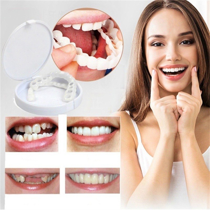 Cross-border snap on smile Whitening silicone simulation denture cover smile instant suction card fake dental sticker