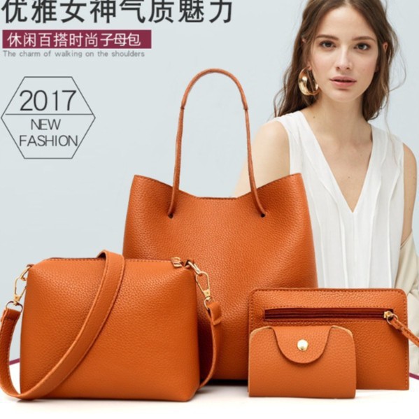 Trendy Single Shoulder Bag Fashion New Color Mother and Child Bag European and American Style Four-Piece Set Simple Women's Bag
