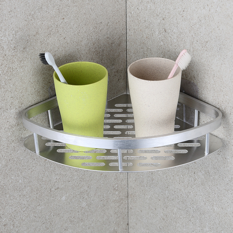 Suction Cup Wall-Mounted Multi-Layer Triangular Toilet Corner Wall-Mounted Waterproof Punch-Free Storage Bathroom Shelf Aluminum Alloy
