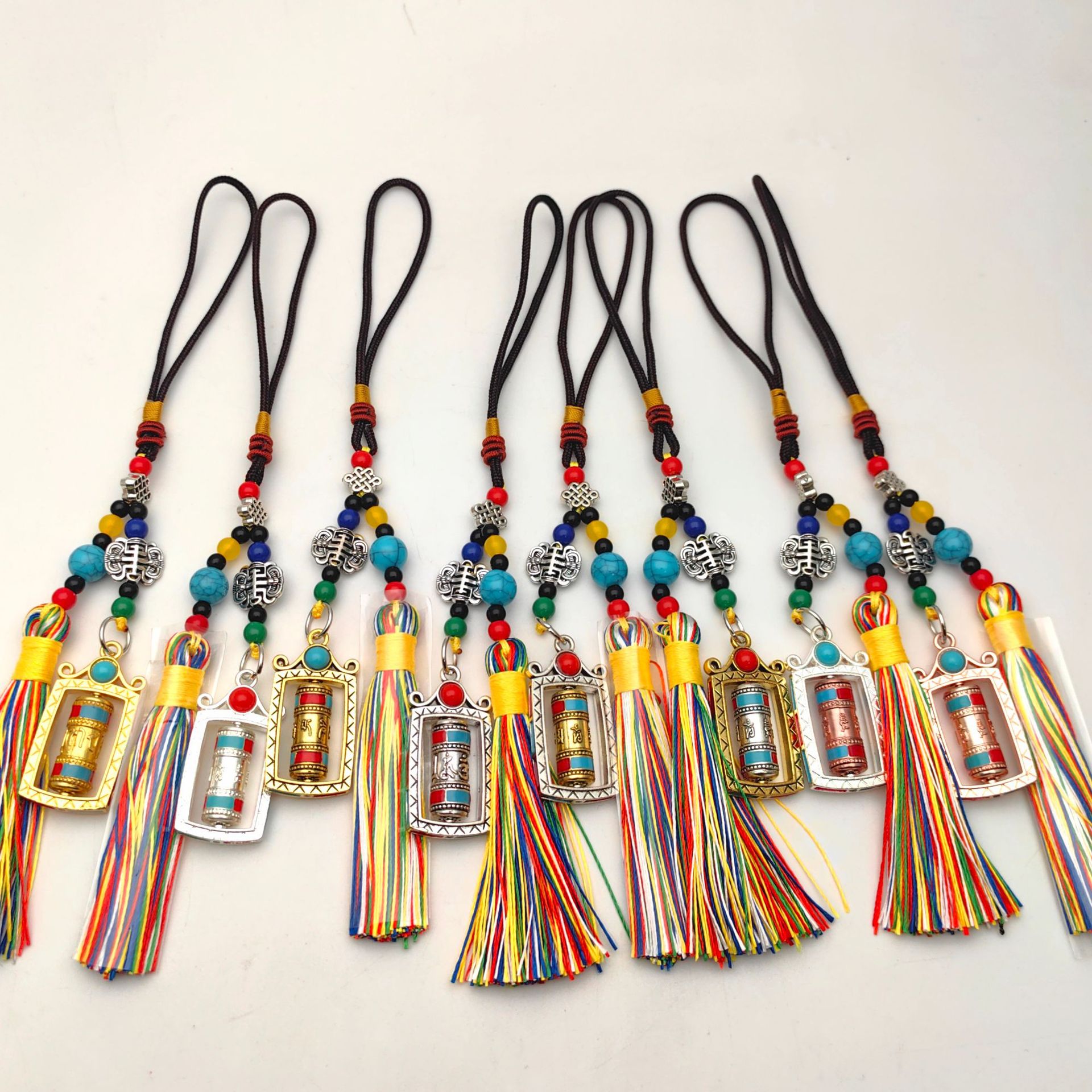 Кулон с маленьким молитвенным колесом Xizang, яркий, для сумки, брелок