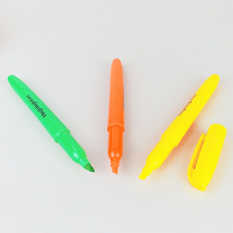 Ready Stock Supply Manufacturer's Best-Selling Six-Color Highlighter Can Be Printed with One Color and Multiple Packaging Painting Highlighter Can Be Used as a Marker