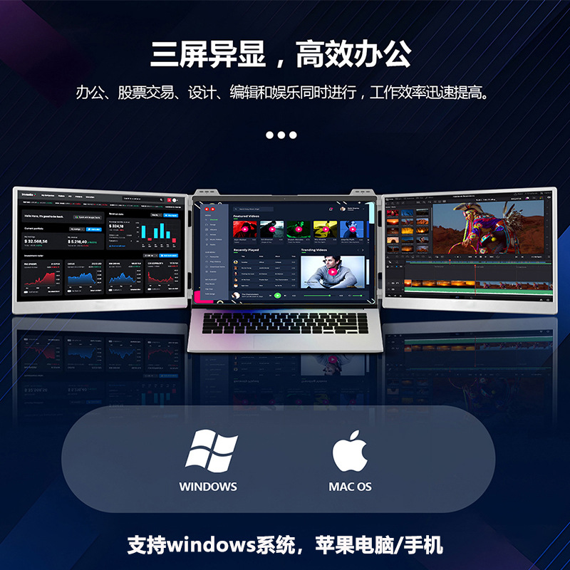 11.6 Inch 13.3 Inch 14 Inch 15.6inch 16inch Double-Sided Screen Portable Monitor Laptop with Foldableing Screen