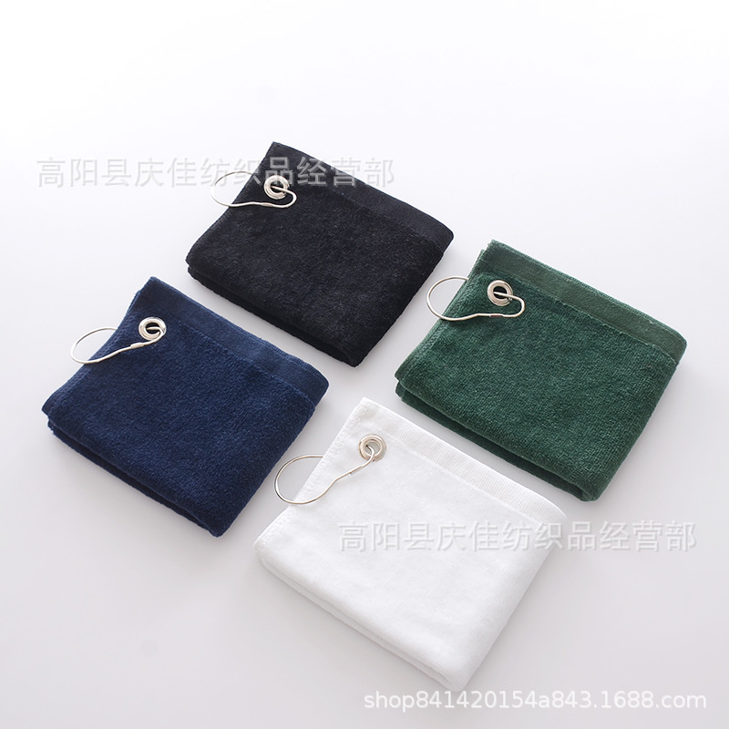 Climbing buckle buttonhole hook towel soft absorbent cut velvet cleaning ball towel spot wholesale embroidered LOGO