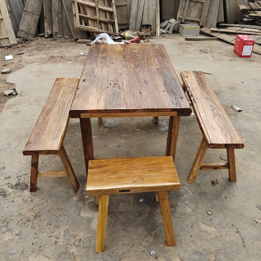 Чайный стол из старого вяза, квадратный стол в ретро стиле, мебель для ресторана