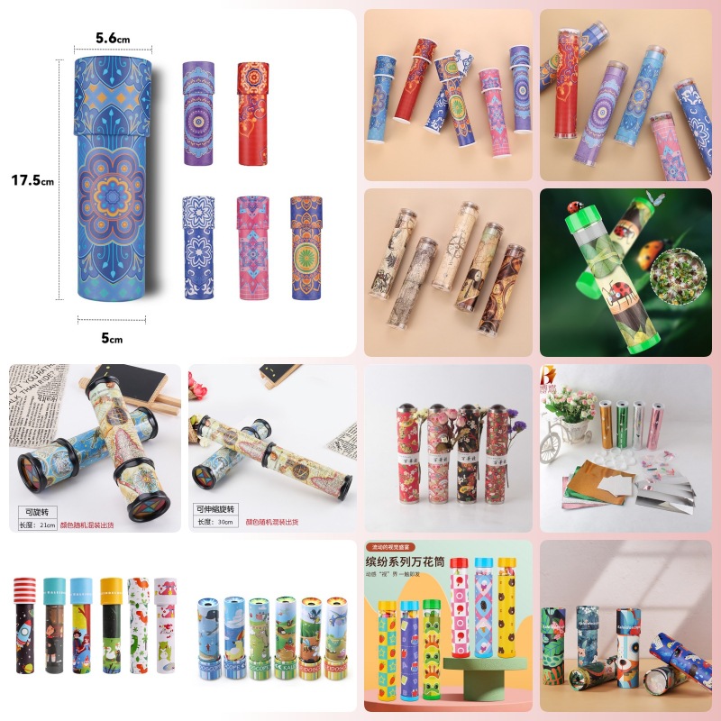 Калейдоскоп с перекрестным зеркалом детские образовательные научные игрушки магический мультяшный вращающийся калейдоскоп DIY подарки