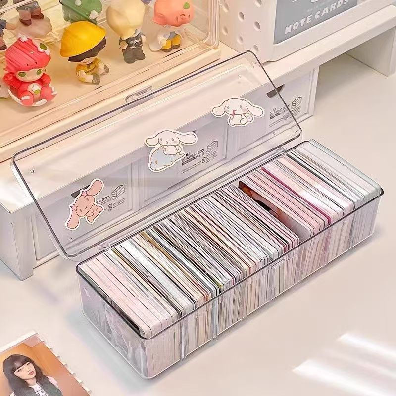 Small Card Storage Box Flip-Top Acrylic Ultraman Card Star-Chasing Card Compartment Organizing Card Box Large Capacity