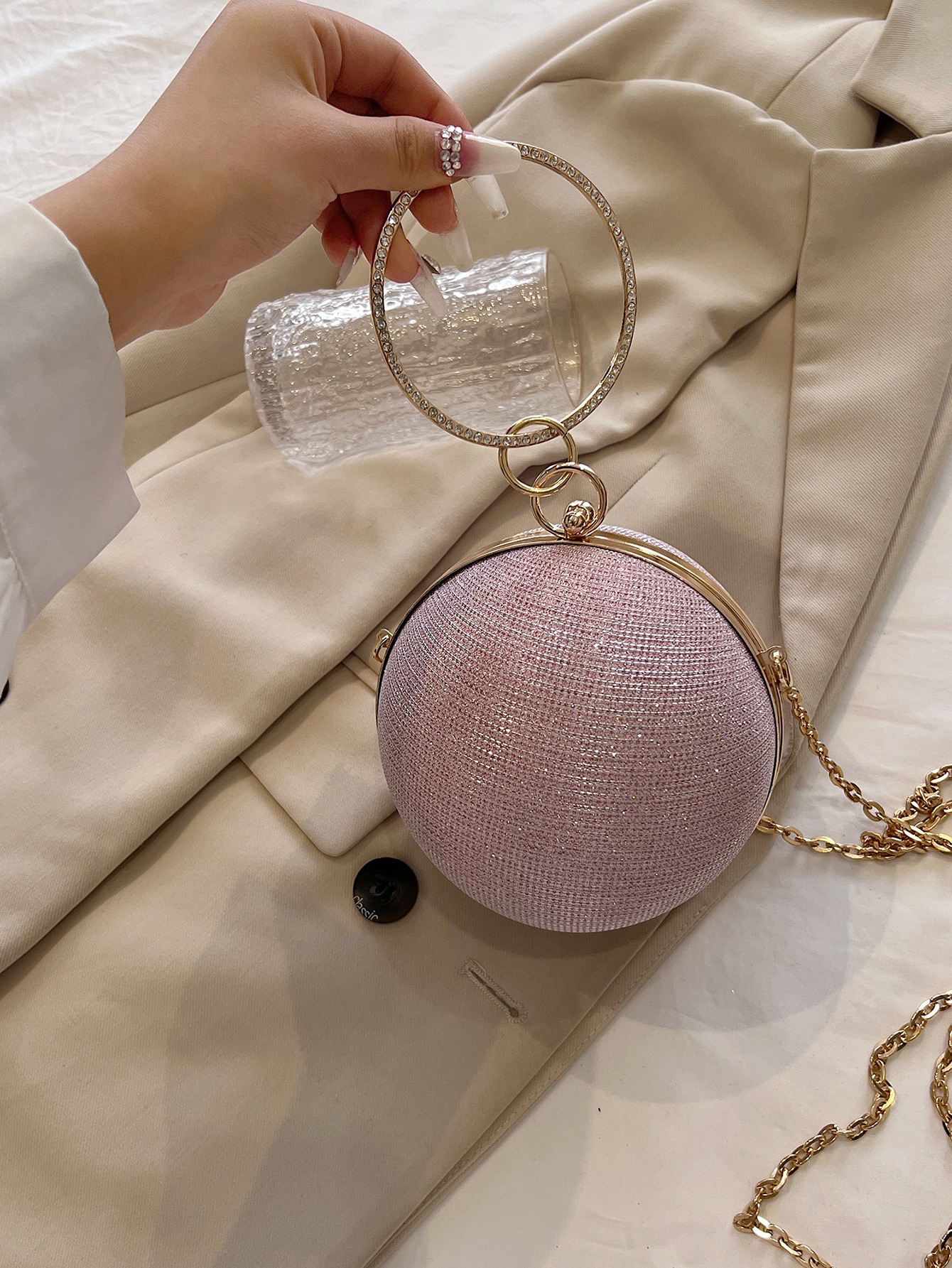 Dinner Bag Niche Design Ball Bag Women's New High-end Satchel Crossbody Chain Small Bag Mini Lipstick Bag