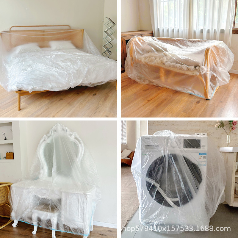 Disposable Bed Cover Plus Size Elastic Drawstring Sofa Cover Dust Cover Furniture Protective Film Stroller Cover Dormitory