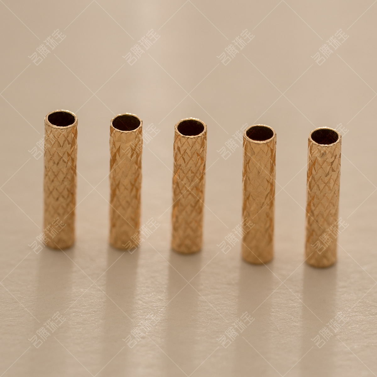 18K Gold Accessories, Engraved Round Tube, DIY Gold Au750 Necklace, Bracelet, Engraved Tube, Choker, Hollow Tube, New Gold Model