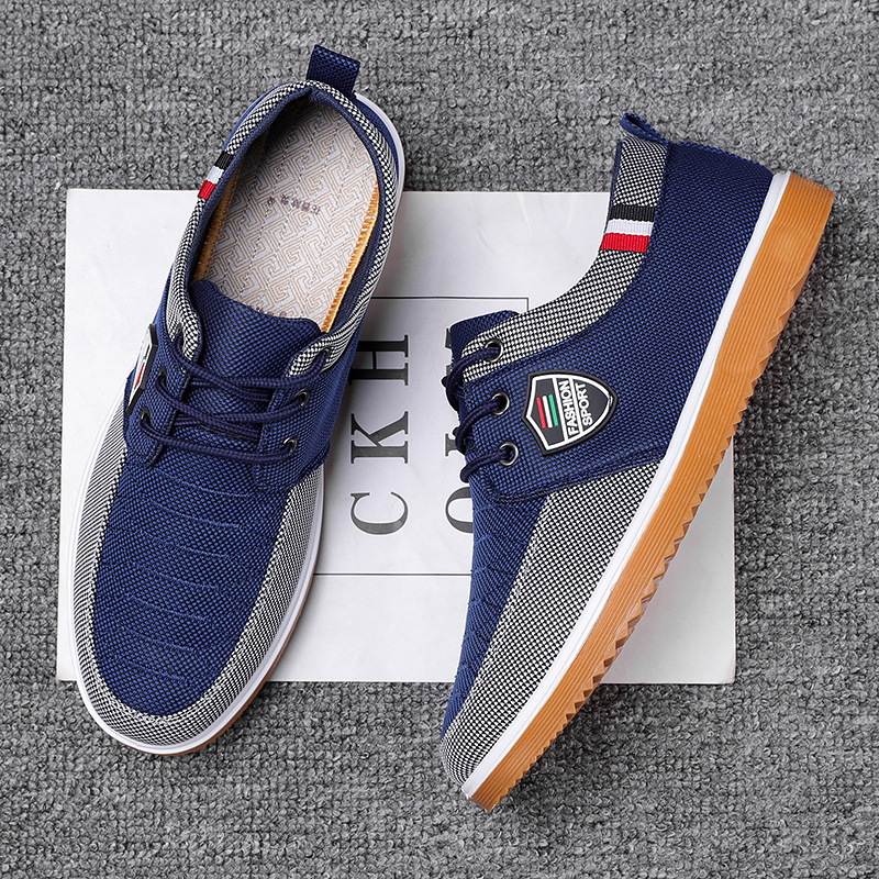 plus size Old Beijing Cloth Shoes Men's Dad All-match Work Shoes Casual Board Shoes Korean Men's Lace-up Casual Canvas Shoes