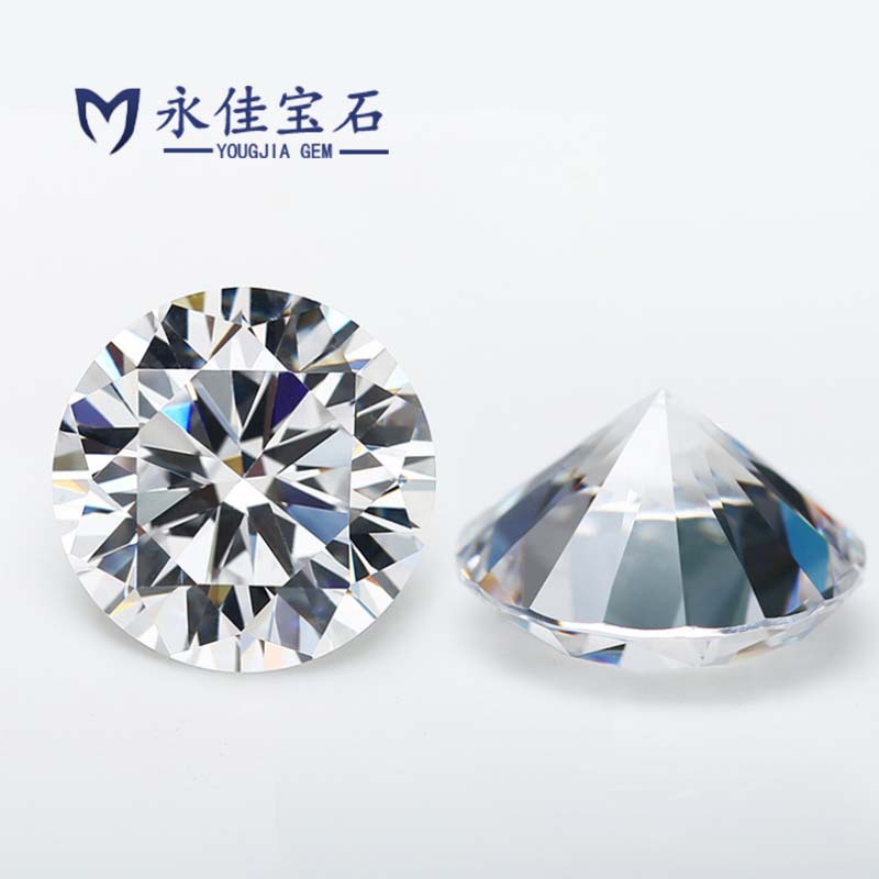 Yongjia Gemstone Colored Crystal Zircon Round Artificial Stone Jewelry Accessories Bare Stone Manicure Diamond Wholesale 3~18mm