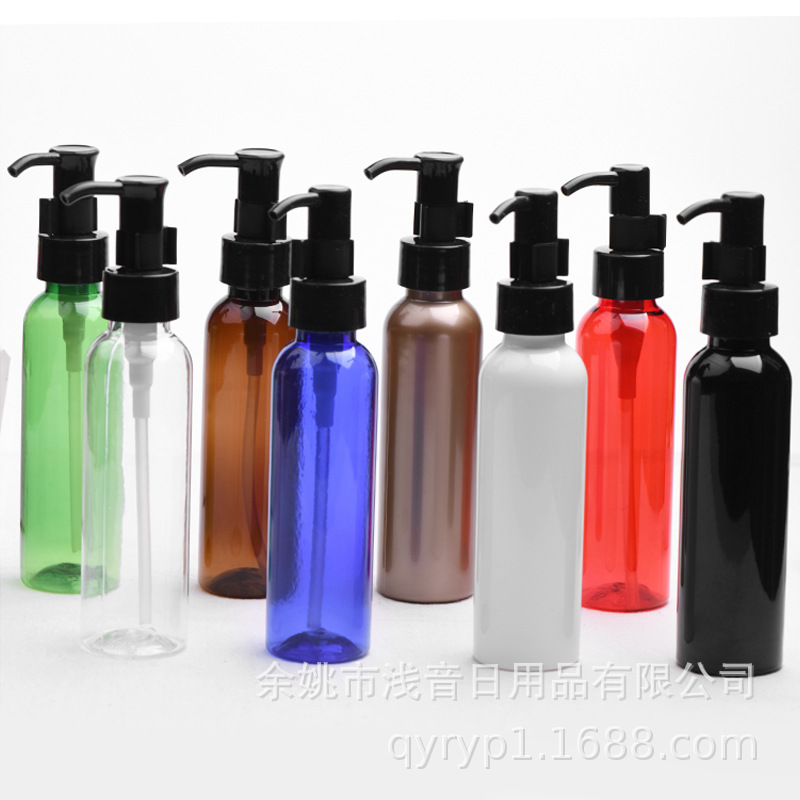 Qianyin Manufacturer 24-Teeth 120ml Round Shoulder Bottle Makeup Remover Oil Pump for Dispensing Essence Lotion Etc