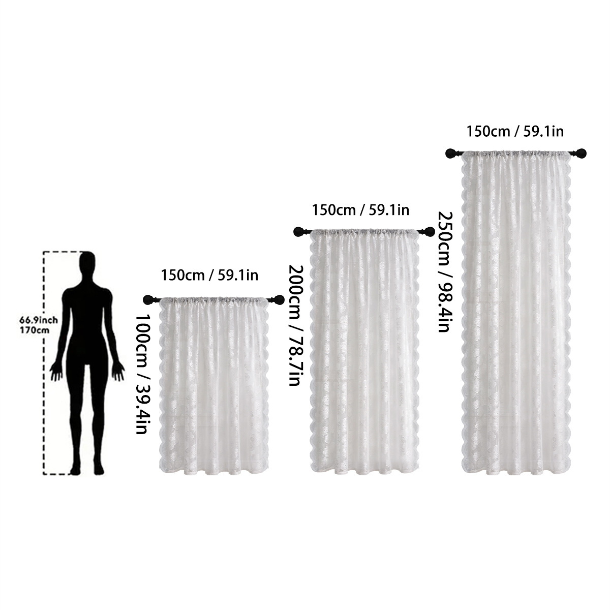 Fabric Manufacturer Blackout Export Warp-Knitted Lace Camellia Curtains 150cm 140Gsm Full Gold Edge Full Blackout