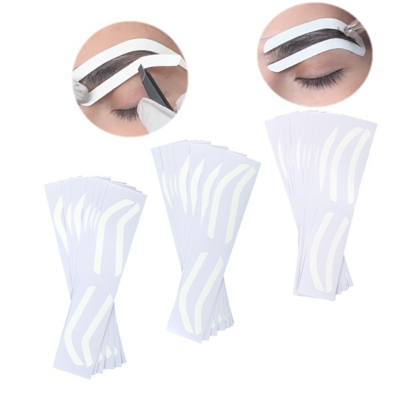 Временные наклейки для татуировки бровей с вышивкой, вспомогательные наклейки для макияжа, фиксирующие наклейки для дизайна бровей