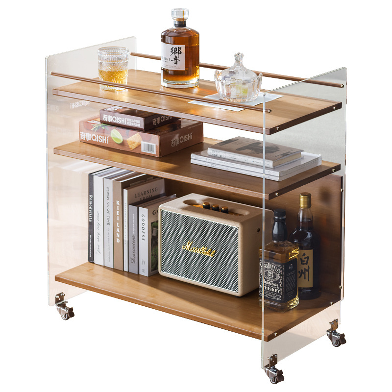 Movable Sofa Side Table Trolley Creative Coffee Table Living Room Household Corner Table Storage Rack Bedroom Bedside Small Table