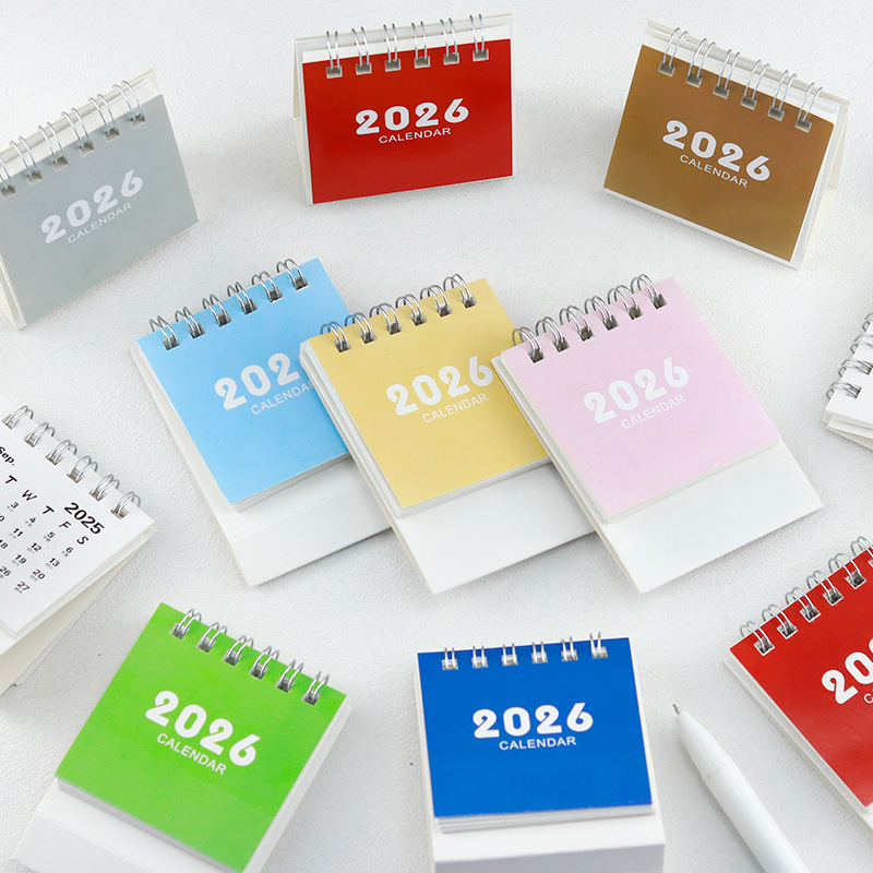 2026 Desk Calendar Planner Simple Fresh Desktop Calendar Book Cartoon Mini Desktop Creative Memo Wholesale