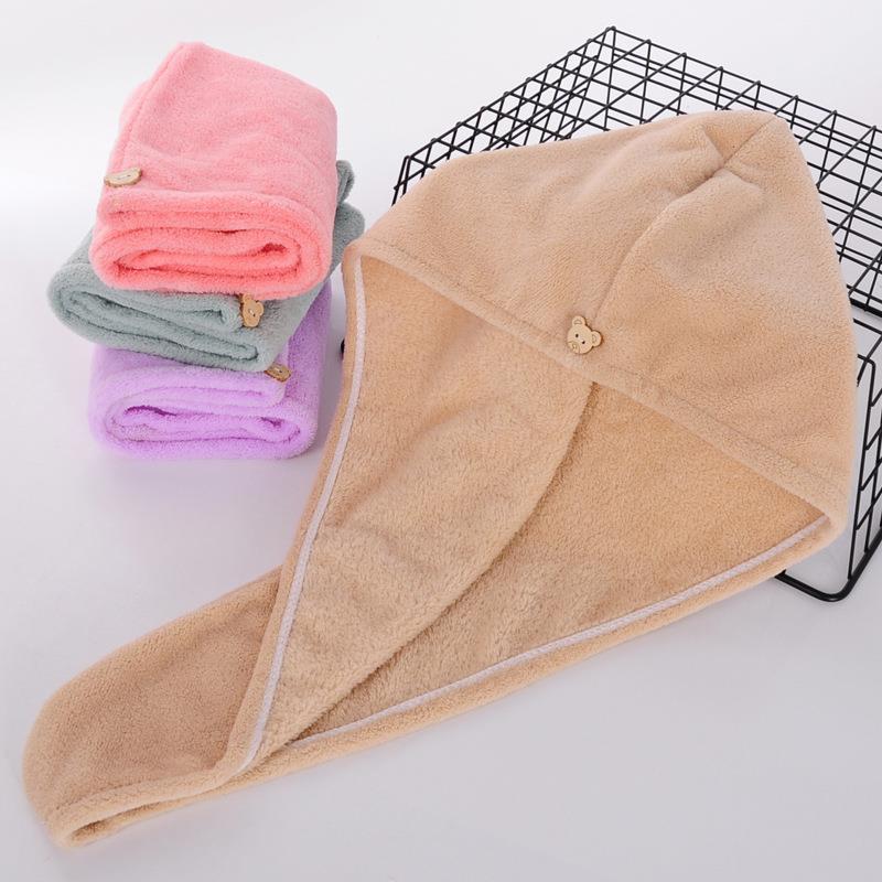 Single-layer Hair Drying Hat Hair Wrapping Towel Coral Fleece Absorbent Quick-drying Shower Cap Adult Dormitory Long Hair Drying Towel Hair Washing Towel