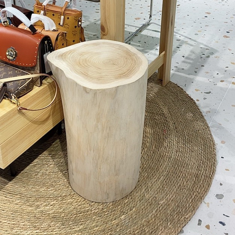 7t Natural Wood Stump Solid Wood Round Stool Tree Stump Shoe-Changing Stool Wooden Pile Sitting Stool Wood Design Root Carving Stool