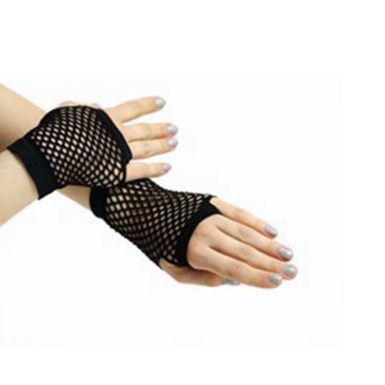 Factory direct supply mesh gloves sexy personality punk rough net fishing net gloves wine bar nightclub half finger gloves
