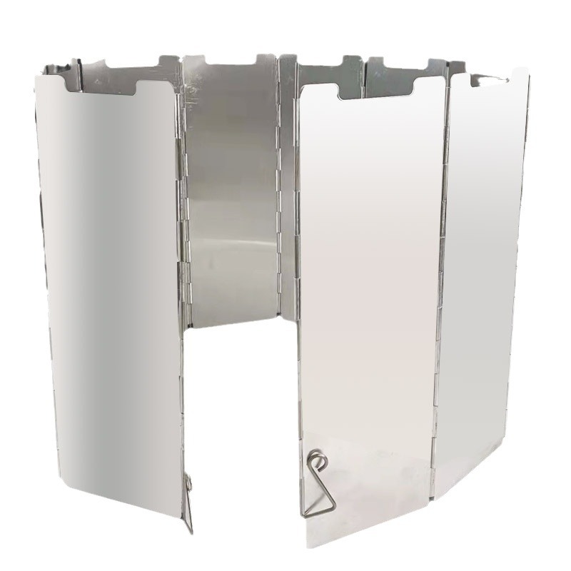 Outdoor camping stove head windshield stove ultra-light foldable with latch windshield with cloth bag card stove