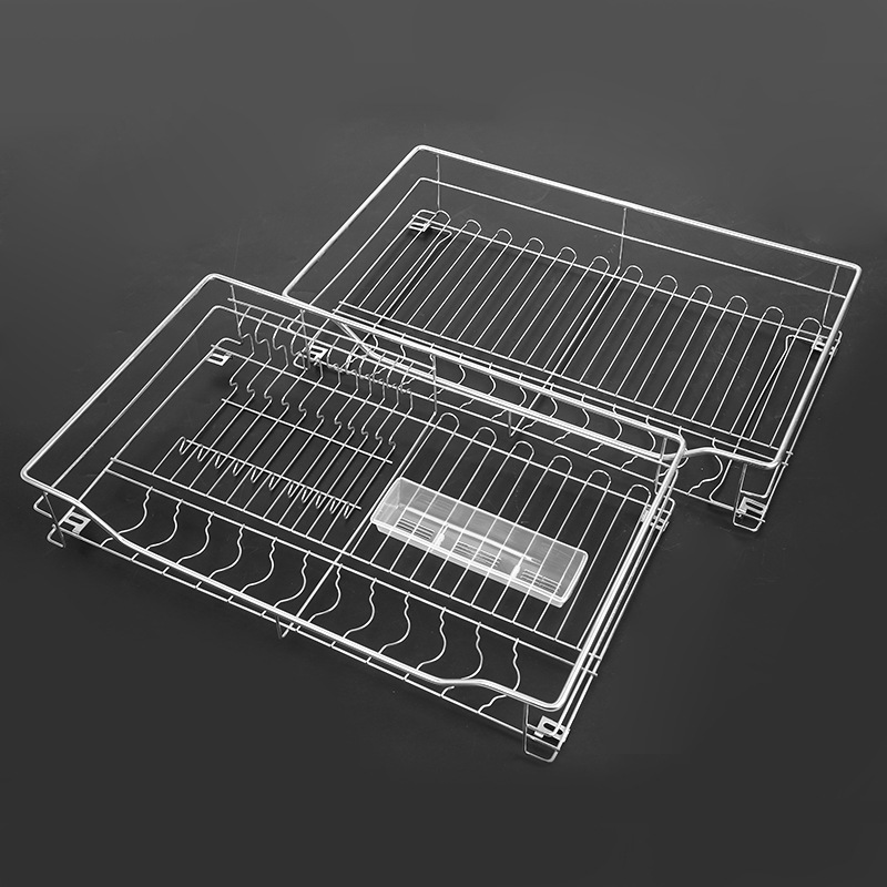 Manufacturer Wholesale Pull Basket Round Tube Damping Pull Basket Buffer Pull Basket Multi-Functional Stove Pull Basket Double-Layer Dish Pull Basket