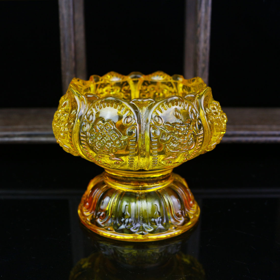 Colorful Glazed Candlestick Butter Lamp Holder Eight Auspicious Cup Sacred Water Cup Butter Candle Lamp Holder for Lamp