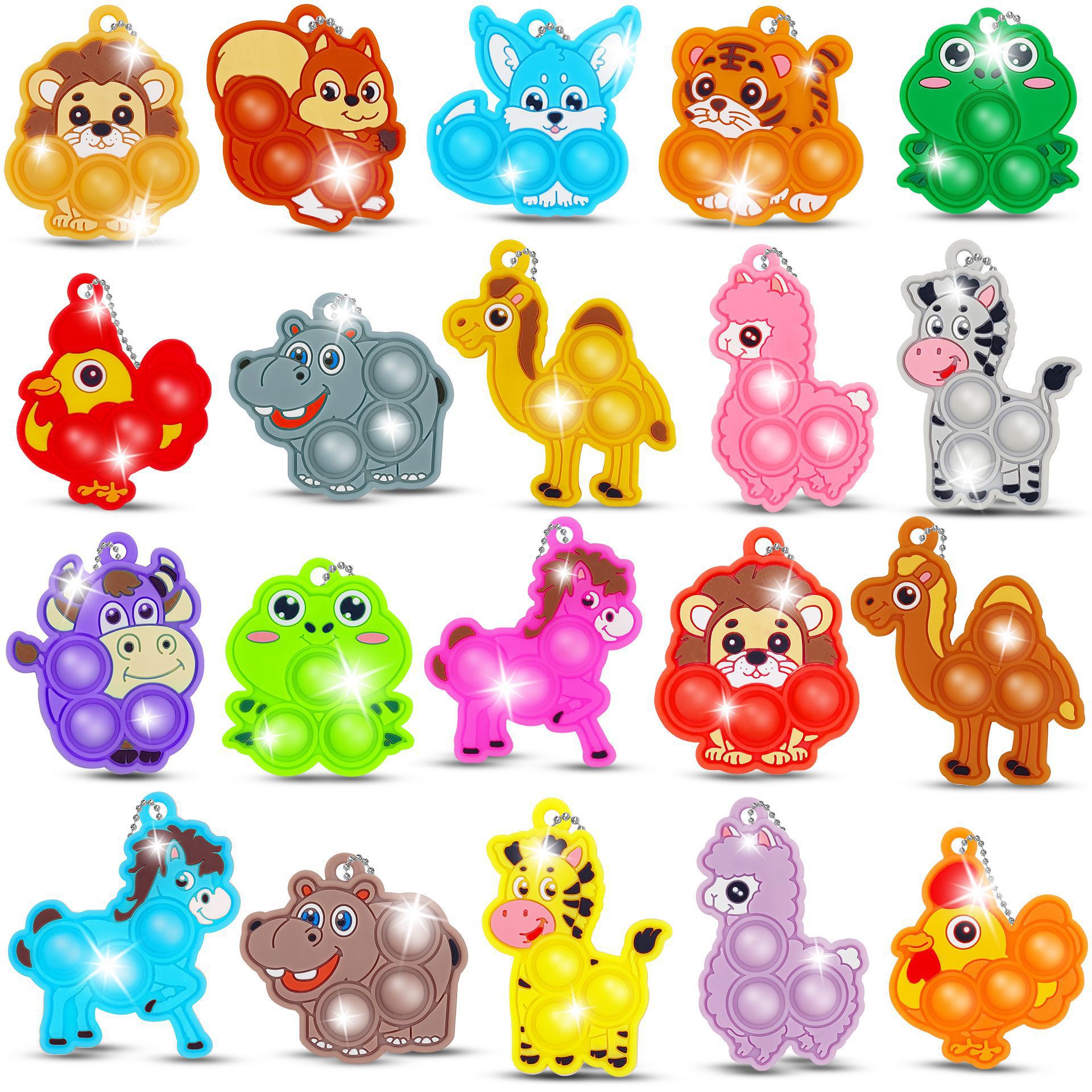 Rodent pioneer bubble music key chain suit glue key chain pendant animal decompression toy press music