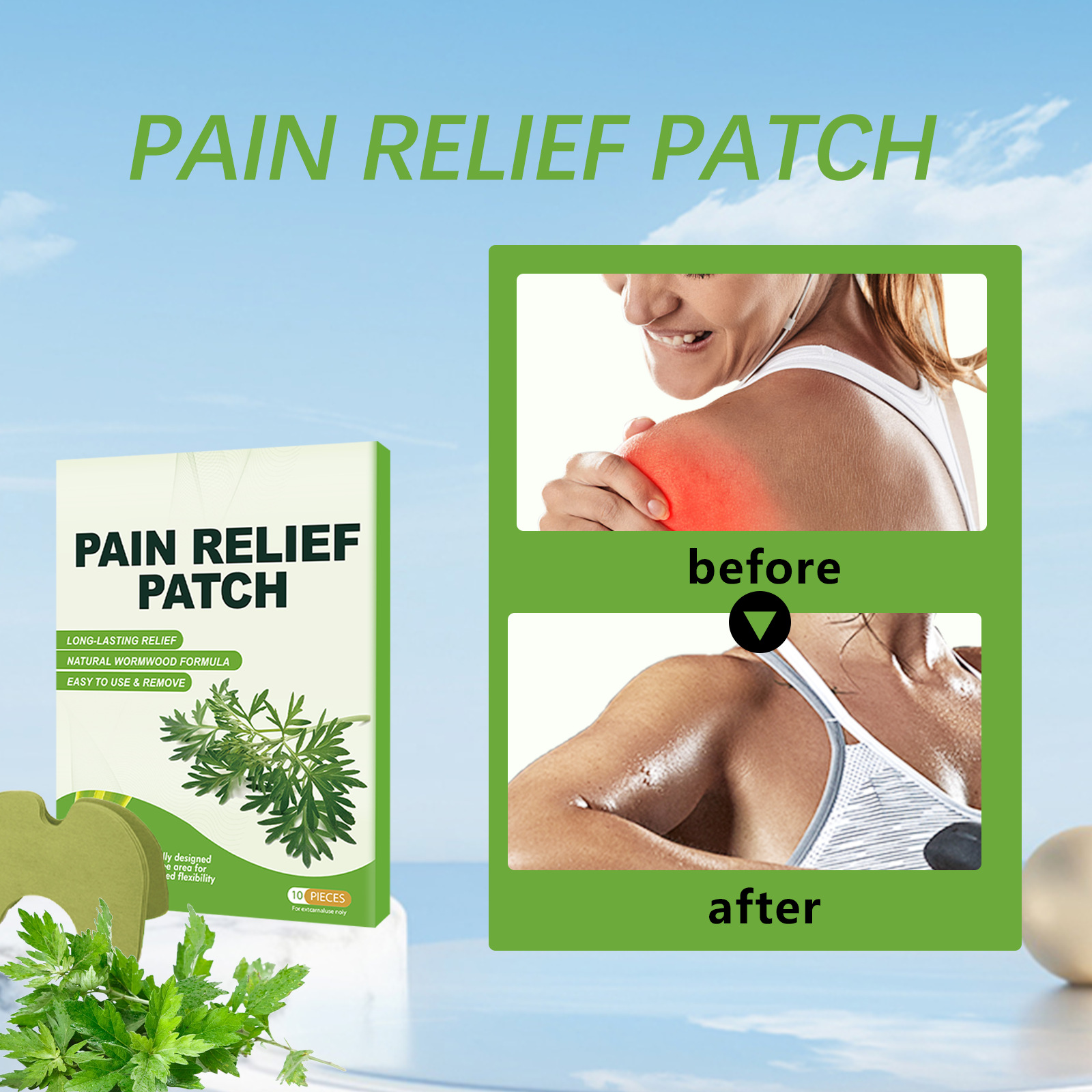 Cross-border Hot-selling Ai Cao Pain Patch Waist Protection Shoulder Neck Knee Lumbar Patch Waist Patch for Lazy People Home Patch Waist Patch Ai Cao Patch