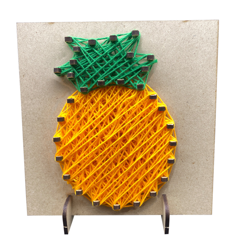 Wooden DIY Handmade Wire-Wrapped Nail Art Children's Educational Threading Craft Desktop Creative Ornament Material Kit