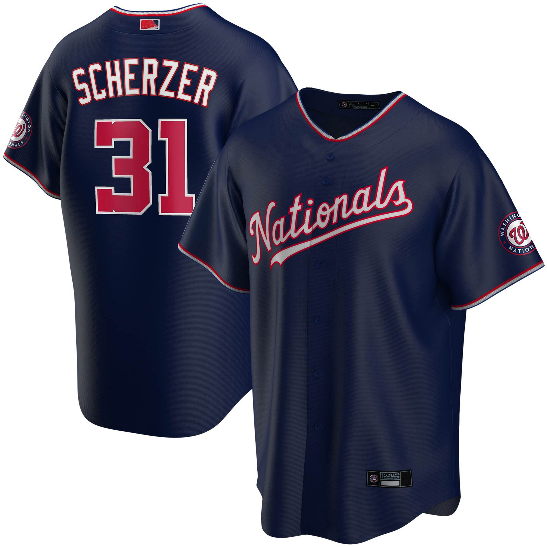 European and American Cross-Border Professional Baseball Uniforms, Softball Uniforms, American Game Baseball Shirts Customized Washington Nationals
