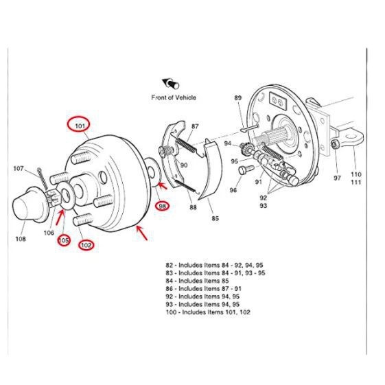 Golf Cart EZGO TXT Brake Drum Hub Assembly (electric) 17082-g2 19186g1