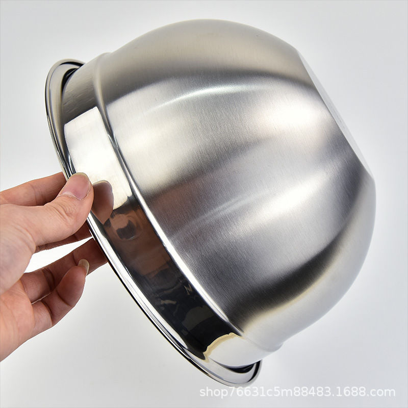 Factory wholesale stainless steel egg basin thickened baking fruit salad basin bowl and basin cooking basin salad basin
