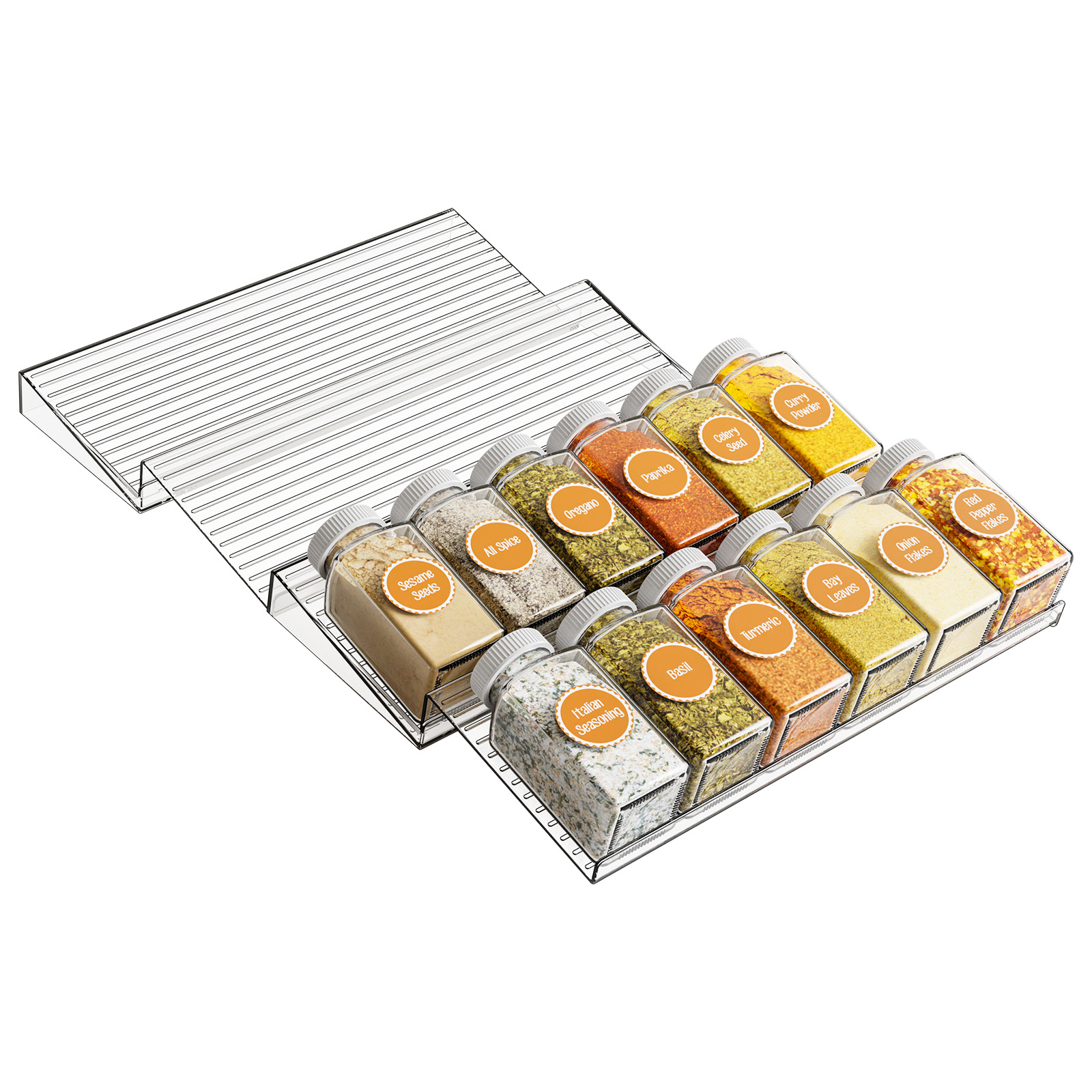 Cross-Border Kitchen Drawer Condiment Rack Ladder Spice Condiment Bottle Container Storage Condiment Storage Rack