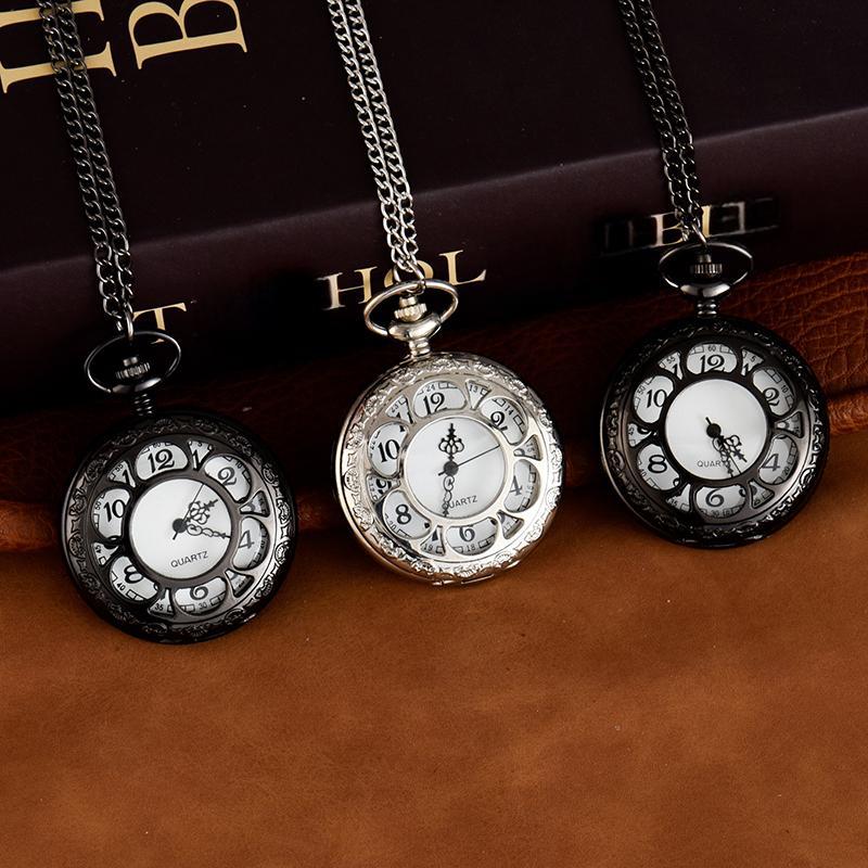 Hollow petals pocket watch a variety of styles pocket watch large alloy quartz watch flip watch a generation of hair