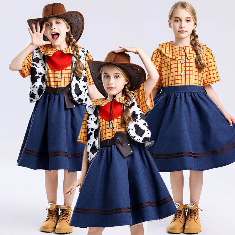 Western Cowboy Party Kidsren's Stage Costume Cosplay Disney Toy Story Trish Woody Stage Performance