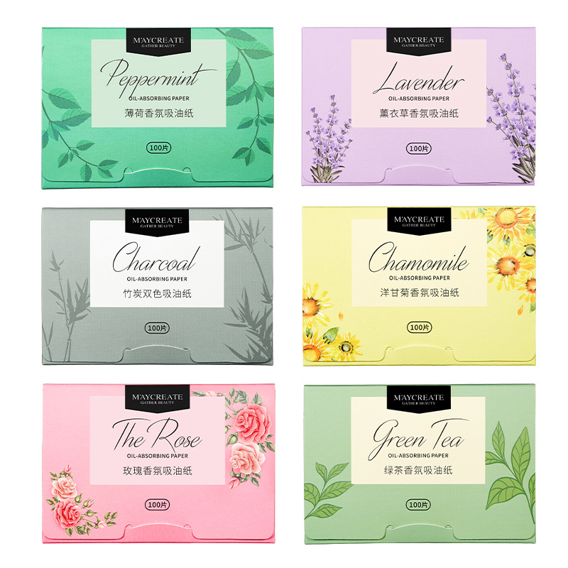 Bodybuilding Chuangyan Facial Oil Absorbing Paper 100 Pieces Portable Extraction Fragrance Oil Absorbing Face Paper Makeup Makeup Tool