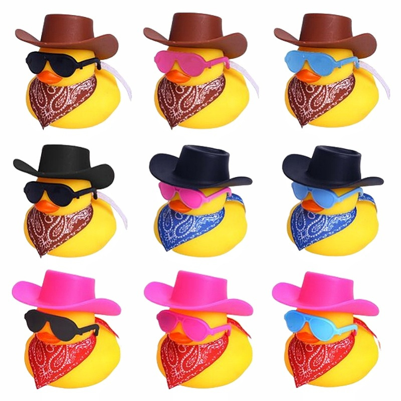 Cross-Border Water Play Little Yellow Duck Accessories, Big White Goose Hat and Scarf Decoration, Handmade Lemon Milk Tea Gift Set