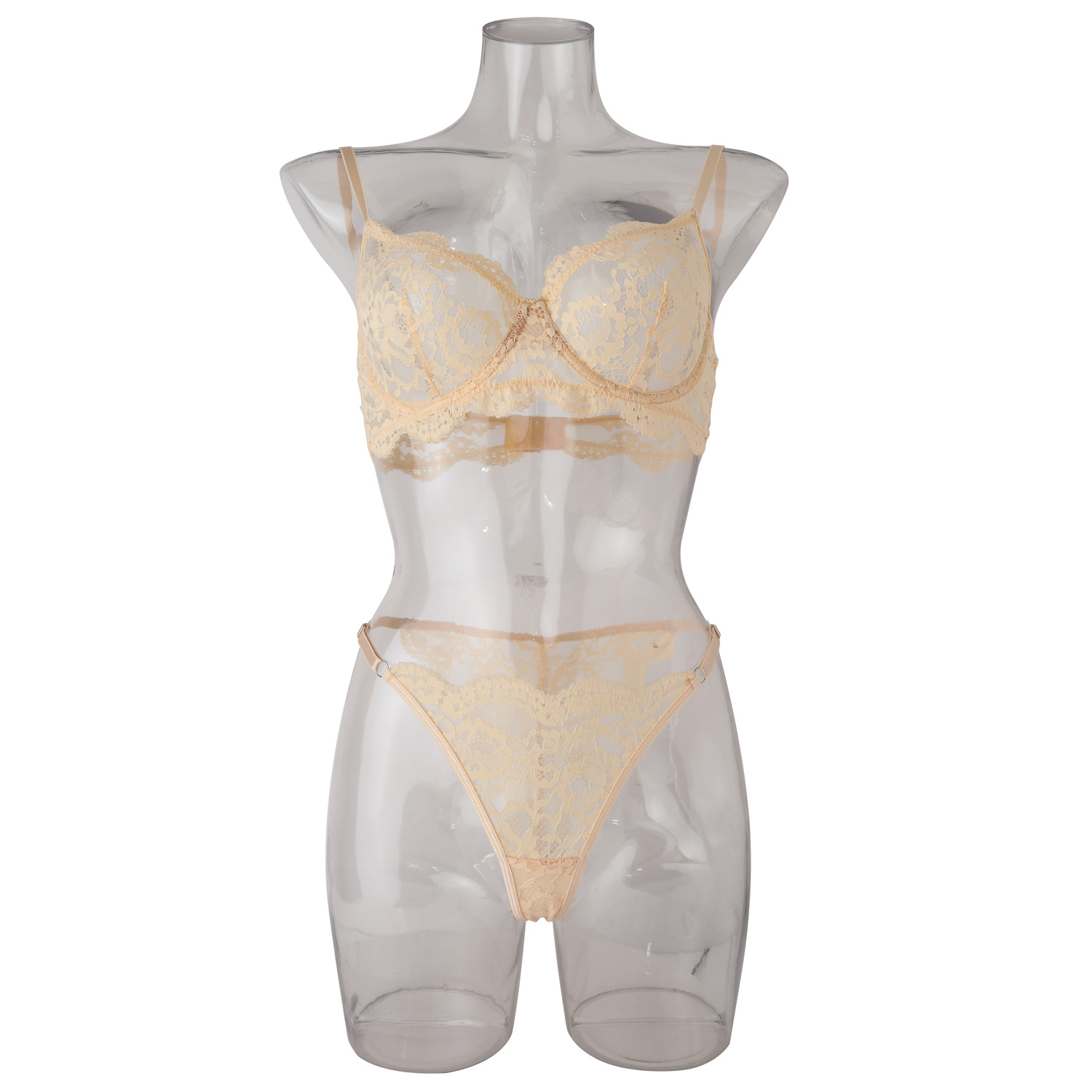 European and American Export Lace Sling Steel Ring Push-Up Sexy Lingerie Two-Piece Set Women's Body Shaping Split Set