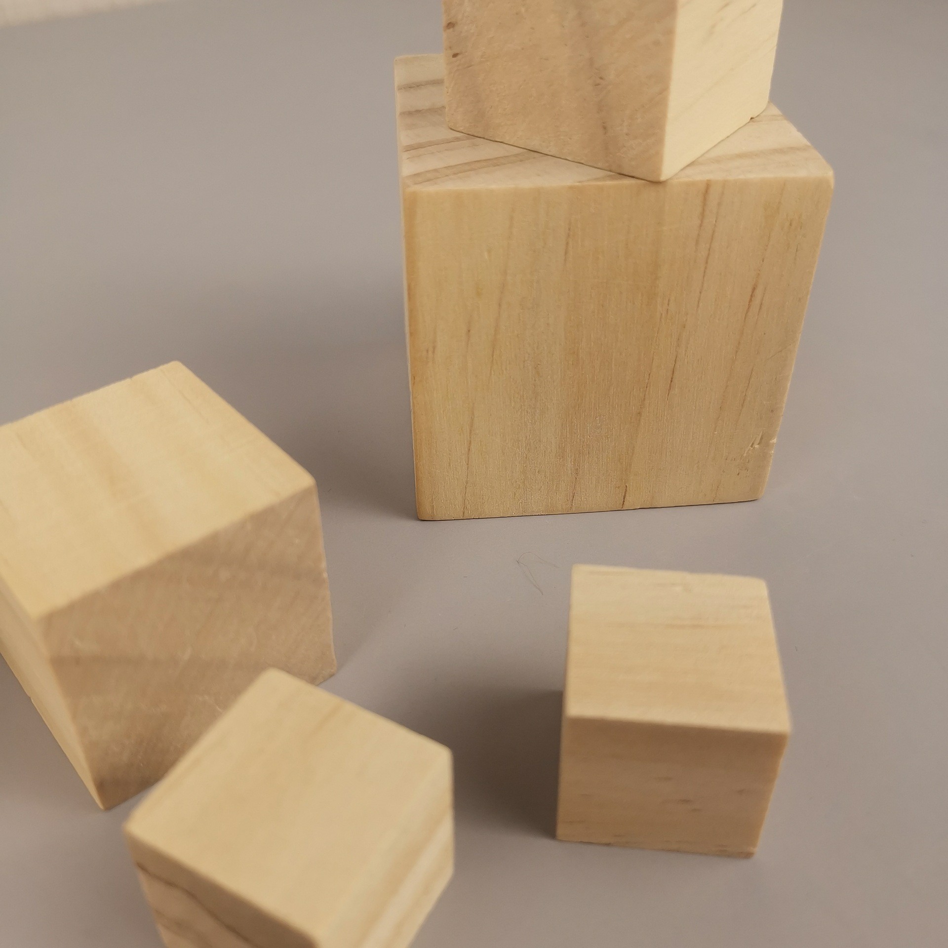 Square Pine Wood Blocks Kindergarten Kidsren's Toys Building Blocks Mathematics Teaching Aids Blocks DIY Model Handmade Materials