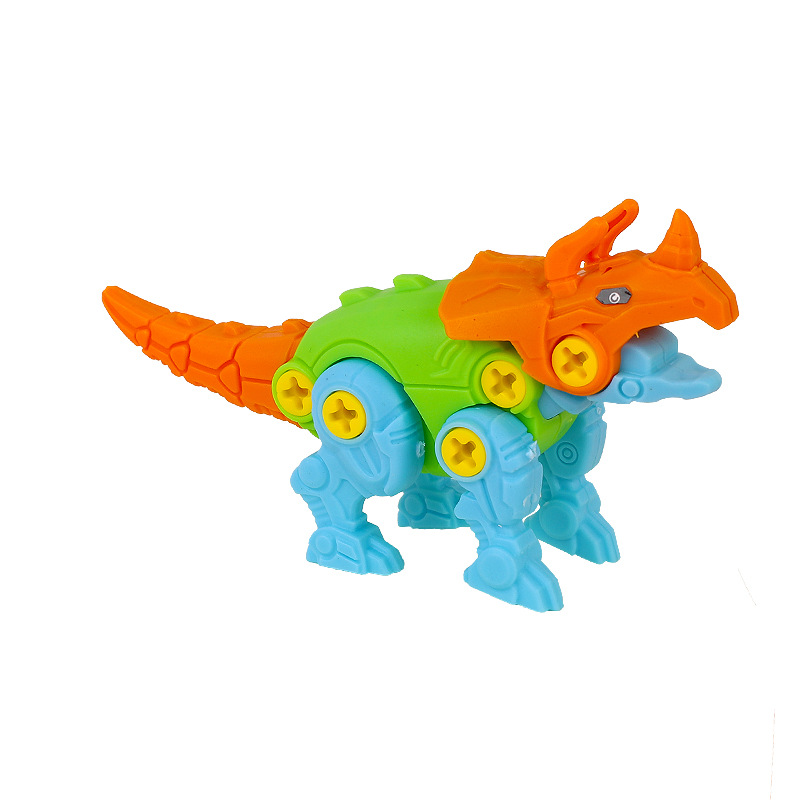 Cartoon DIY Assembled Toy Car Rescue Engineering Vehicle Kidsren's Puzzle Versatile Military Car Dinosaur Inertia Toy