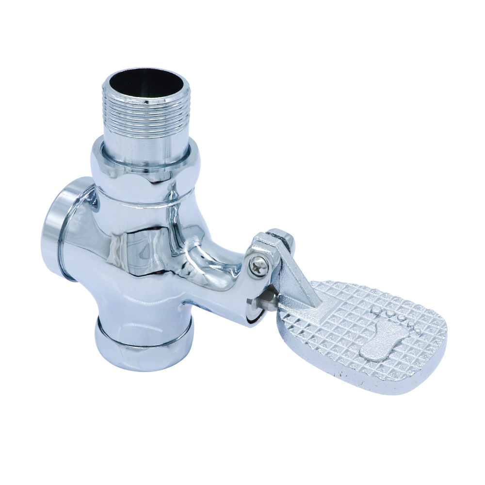 Copper toilet squatting pan Foot Flush Valve public place stool delay flush valve bathroom foot four-way