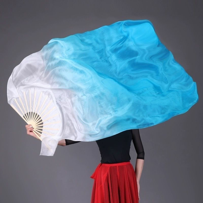 Dance Fan Square Dance Classical Dance Anti-silk Long Silk Gradient Special Props for Original Performance in Shui Yi People