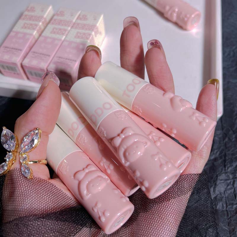 Toot Dodo~Girls Cherry Mirror Lip Glaze Embossed Clear Hydrating Mirror Light Lip Gloss Moisturizing Water Glossy Lip Gloss