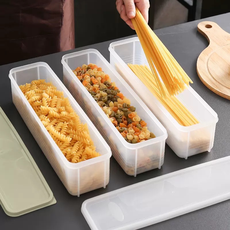 Noodle Storage Box Rectangular Refrigerator Kitchen Food Grade Sealed Preservation Box with Lid Coarse Grain Food Noodle Box